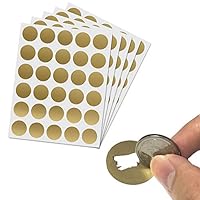 150 Pack, 1" Gold Scratch Off Stickers Labels Round Circle