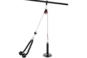 SUNMEG LAT and Lift Pulley System, Weight Cable Machine for Power Cage & Squat Rack, LAT Pulldown Attachments for Triceps Pull Down, Biceps Curl, Back & Forearm Workouts - Home Gym Equipment