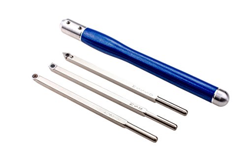 UPC 751354984941, Mid Size Package of 3 Carbide Simple Wood Turning Tools with Interchangeable Lathe Tool Handle (3 Tools w/Blue Metallic Handle)