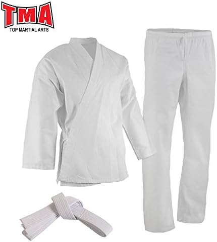 TOP MARTIAL ARTSTOP MARTIAL ARTS TMA 5 Oz. Light Weight Karate Uniforms with White Free Belt