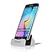 Micro USB Charging Dock, Android Smartphones Desktop Stand Sync and Charger Docking Station for All Android Phones with Micro USB 2.0 (Silver)
