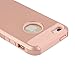 MTRONX Phone Case for iPhone 5, iPhone 5s, Shockproof Hybrid Hard Soft TPU Case Bumper for Apple iPhone 5, iPhone 5s - Rose Gold/Rose Gold(HC-RGRG)