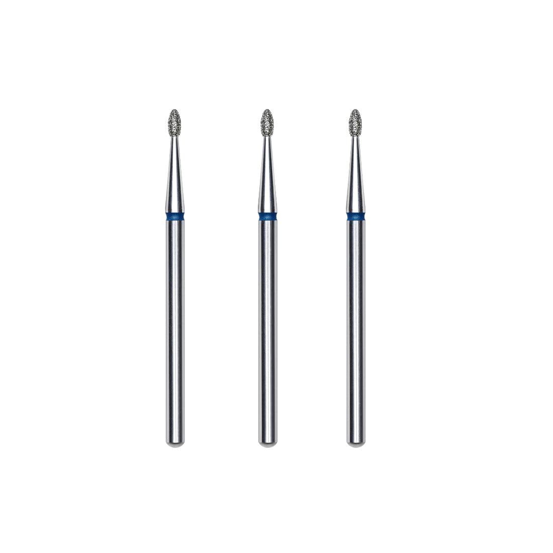 STALEKS PRO Set of 3 Diamond Cuticle Mills 3.4 x 1.6 mm Olive Shape (Medium Grain)