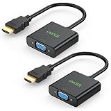 HDMI to VGA Adapter Converter 2-Pack, UN Bi-Directional Male HDMI to VGA Female Monitor Display Adaptor 1080P@60Hz for Desktop, Laptop, PC, Projector, HDTV, Game and More (Color: rebla, Tamaño: connector)