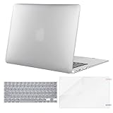 Mosiso Plastic Hard Case with Keyboard Cover with Screen Protector for MacBook Air 13 Inch (Models: A1369 and A1466), Silver