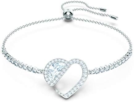 【Amazon.co.jp 限定】Swarovski スワロフスキー Hear Heart ホワイトクリスタルとロジウム・コーディング ブレスレット 24 cm