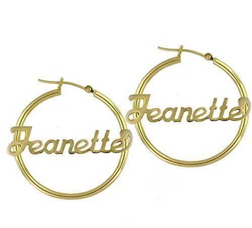 Amazon.com: Personalized Hoop Earrings, Name Plate Earrings. : Handmade Products