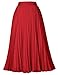 Plus Size Pleated Midi Skirt Cocktail Evening Party Red Size 2XL KK659-4