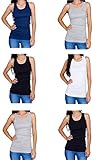 Emprella Tank Tops for Women Racerback Tanks Pack of 4 Assorted Colors (Medium, Assorted 1)
