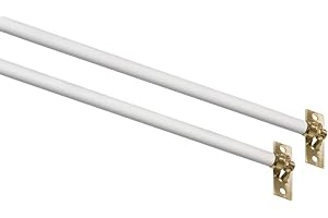 Kenney Manufacturing Company Kn639/1 11 - 19 White Swivel End Sash Rod With Brass Tip 2 Pack