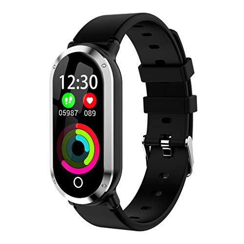 Kanzd T1 Men Women Blood Oxygen Blood Pressure Heart Rate Monitor Sports Smart Watch (Silver)