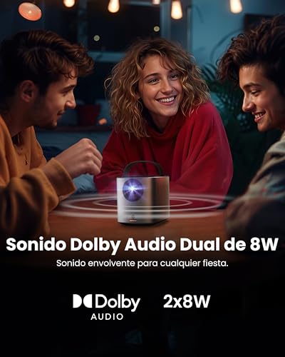 Soundcore Nebula Mars 3 Air 1080p proyector portatil,400 lúmenes ANSI, Dolby Digital, 2 Altavoces de 8 W, 150 Pulgadas, 2h30 de Tiempo de reproducción, Wi-Fi