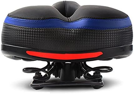 LoaferUp Comfortable Bike Seat with Reflected Light, Sponge Padded Leather Bicycle Saddle Cushion for BMX/Road Bike/Mountain Bike, Wide, Breathable and Dual Spring Design