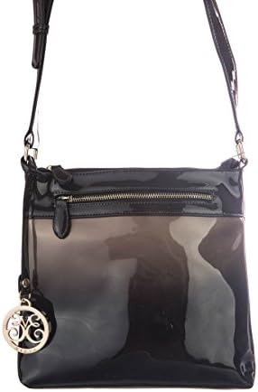 lcolette Ombre Print Shinny Patent Metal Cham Accented Messenger Bag 15803 (TAUPE)
