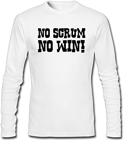 NewLuyang1 Men's Rugby Scrum Long Sleeve T-Shirt M White