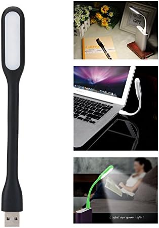 Gvoears(2 Pack) Mini Portable USB Light Lamp for Reading Compatible with PC, Notebook, Laptop Computer, USB Keyboard, Power Bank, External Battery and many more with USB power base devices (Black)