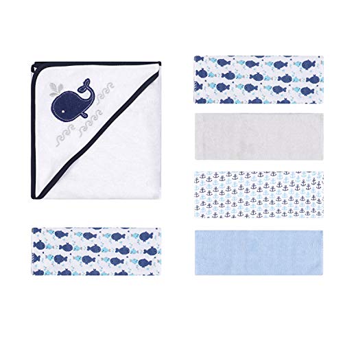Viviland Baby Hooded Bath Towel and Washcloths | Great Gift for Infants and Newborn | Soft Touch and Strong Absorption | 6 Pack