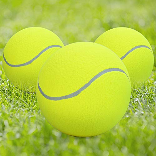 Pomeat Big Tennis Ball for Dogs 9.5" Inflatable Giant Tennis Balls Pet Chew Toy - Thumbnail 4