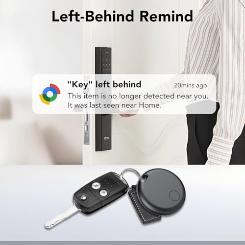 Smart Tracker Tag Android, Bluetooth Key Finder Compatible with Google Find Hub (Android Only), Air Tracker Tag Keyring for Suitcase, Keys, Luggage (Pack of 4)