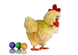 Lkous Walking Egg Laying Chicken with Lights Sound 'N Music- Great Easter Gift!(yellow)