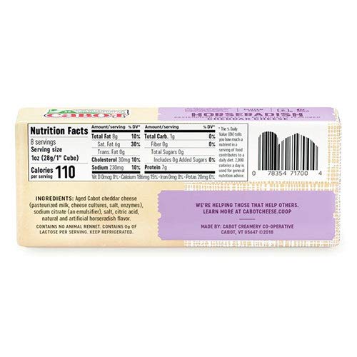 Cabot Bar Horseradish Cheddar, 8 oz