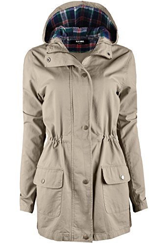 Ollie Arnes Womens Utility Military Anorak Drawstring Parka Jacket