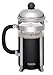 BonJour Coffee Stainless Steel French Press with Glass Carafe, 12.7-Ounce, Monet, Black Handle