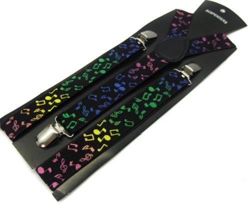 Colorful Music Notes Unisex Suspender