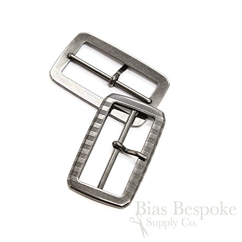 Parallel Lines Antique Silver Belt Buckle, Made in Italy