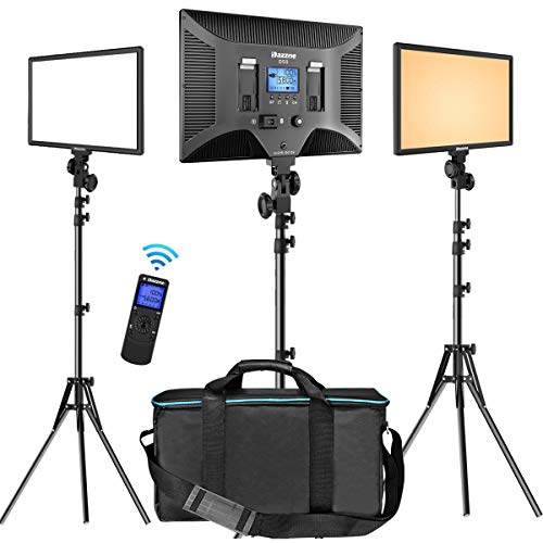 Dazzne D50(3 Packs) LED Video Lighting Kit with Wireless Remote