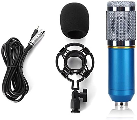 microphone Computer 3.5Mm Wired Condenser Sound With Shock Mount For Recording Braodcasting Blue WithoutBox