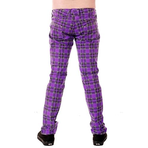 purple tartan jeans