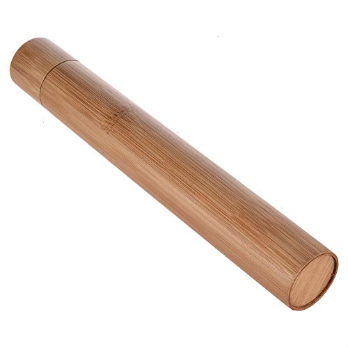 Feeko Toothbrush Holder, 2 Pack Bamboo Travel Toothbrush and Toothpaste Case Cover Container Storage for Traveling Home School