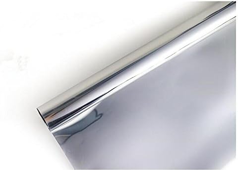 Uniquemystyle Window Film One Way Mirror Static Heat Control Day Time Privacy Window Tint (23.6'' x 78.7'', Silver)