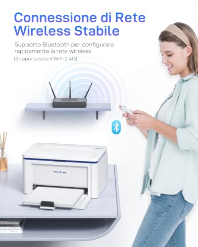 PANTUM BP2309W WiFi Laser Printer Black and White 20 ppm Bluetooth USB Compact Mini Single Function Portable Printer for Home Small Office