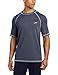 Speedo Men's Uv Swim Shirt Short Sleeve Loose Fit Easy Tee, GRANITE, Uv Swim Shirt Short Sleeve Loose Fit Easy Tee