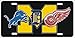 ATD Detroit Michigan Sport Teams Combined Logos Novelty Front Plate Decorative Vanity Car Tag can Also be Used as a Door Sign