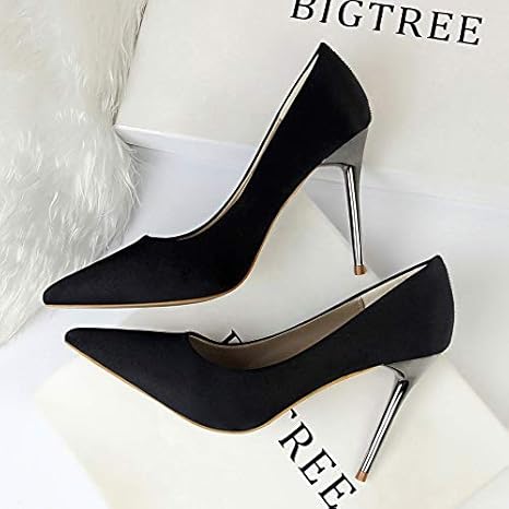 black fat heels