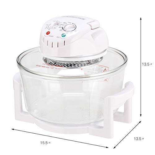 1300W Infrared Halogen Convection Turbo Oven Cooker Glass Bowl Tempered Heat Resistant Glass - Thumbnail 2