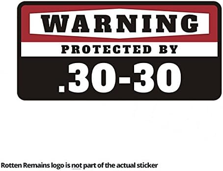 1080GPHX .30-30 Warning Protected by Gun Security Decal 30-30 Caliber Vinyl Sticker Made in USA