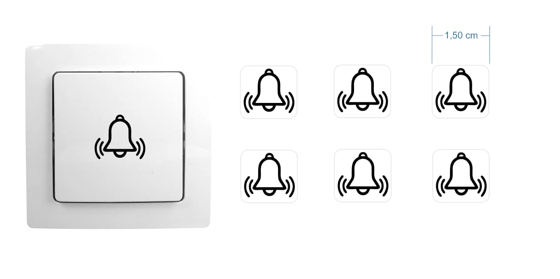 Bell Sticker Set of 6 Stickers Bell Bell Alarm (RP1/2) (15 mm)