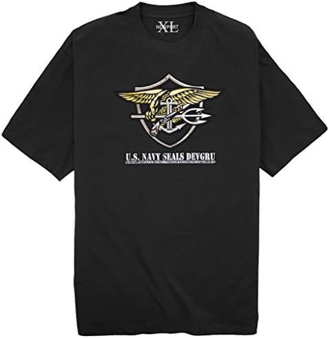 Tall Men's NewportXL Printed T-Shirt - US Navy Seals DevGru - BLACK 4XLT #963E