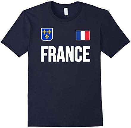 Men's FRANCE T-shirt French Flag Tee Travel Vacation Souvenir 2XL Navy