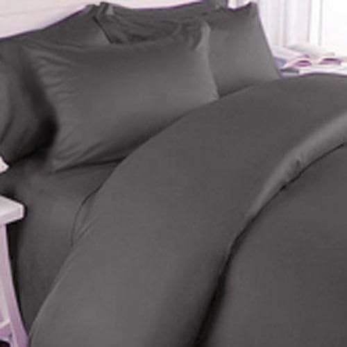 Elegance Linen Wrinkle-Free- 1500 Thread Count FULL/QUEEN Size Egyptian Quality 3pcs DUVET COVER SET, Solid, Gray