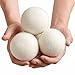 Laundry Wool Dryer Balls- Pack of 12,XL by Klickpick Home 100% Hand Made Organic Natural Fabric Softener,Unscented, Reduce Wrinkles, Shorten Drying Time, Anti Static Felted Wool Clothes Dryer Balls