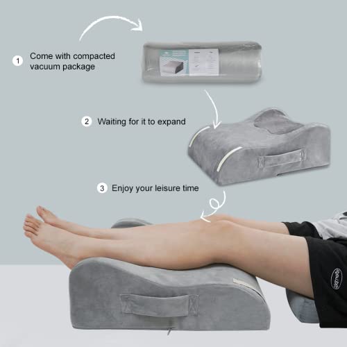 LightEase Leg Elevation Pillow, Memory Foam Leg Elevating Support Wedge