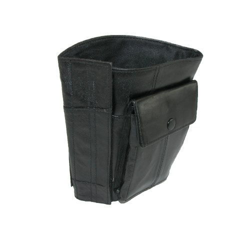 CTM Leather Travel Security Ankle Wallet, Black