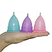 Menstrual Cup By Fairyfox Set of 2 Periods Kit with Silk Brocade Bag - Soft Comfort Fit, Reusable Menstrual Cups (Small, 2 Blue)