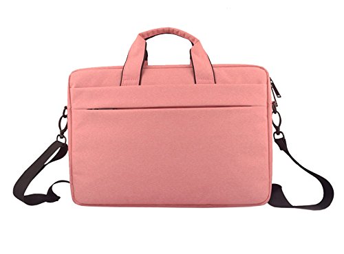 EasyHui Nylon Laptop Bag Laptop Messenger Case Women Men Business Office Bag Functional Shoulder Bag Pink