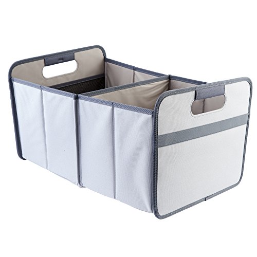 meori Classic Collection Large Foldable Storage Box, 30 Liter / 8 Gallon, in Stone Grey To Organize and Carry Up To 65lbs